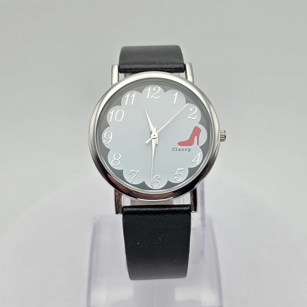 BWC Sassy Strap Watch Women's Fun Red High Heel Black Band FREE $HIPPING!!